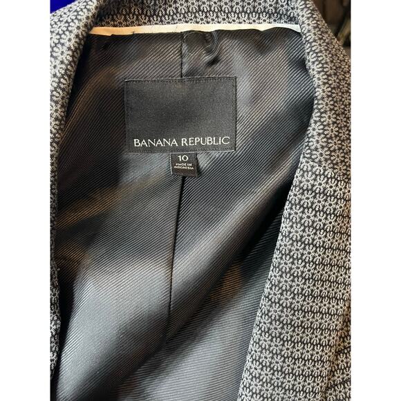 Banana Republic Floral Jacquard Blazer Gray Black Size 10 - Picture 8 of 9